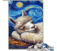 Puzzles Alpaga Ciel Nocturne pour Adultes et Adolescents 1000 Pièces, pour 14 Ans et Plus Jeu de Noël Anti-Stress Cadeaux pour Femmes (26x38cm)