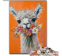 Puzzles Alpaga Fleur pour Adolescents 1000 pièces, Jouets éducatifs et éducatifs pour la Famille, adaptés à la décoration de Bureau (50x75cm)