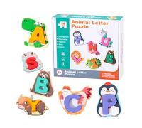 Puzzles Alphabet | 26 Pièces Puzzle Jigsaw avec Lettres Et Animaux,Jeux d'Association pour Motricité Fine Jeu Imaginaire Petite Enfance Crèche Maternelle Maison