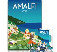 Puzzles Amalfi pour Adolescents, 1000 pièces, Jeux Amusants, Chaque pièce est Unique - Jeu Familial Stimulant et Amusant 38x26cm