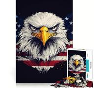 Puzzles American Eagle pour Adultes 1000 pièces Jeu Stimulant l'esprit Découpe Nette,alignement Parfait Activité de Partage pour Les Proches (50x75cm)