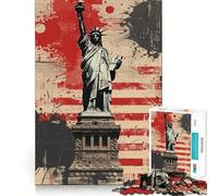 Puzzles American Liberty pour Adultes,1000 pièces,Jeu Stimulant l'esprit,découpe Nette,alignement Parfait,activité de Partage pour Les Proches (38x26cm)