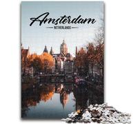 Puzzles Amsterdam pour Adultes 1000 pièces, Cadeau d'anniversaire pour Tuer Le Temps, décoration Murale pour 14 Ans et Plus (50x75cm)