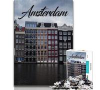 Puzzles Amsterdam pour Adultes 1000 pièces, Jeu éducatif, Jouet de défi, idéal comme Cadeau pour Toute la Famille 50x75cm