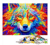Puzzles Amusants de 1000 pièces en Carton avec Loup coloré pour Adultes et Adolescents à partir de 12 Ans, 1000 pièces (26 x 38 cm)