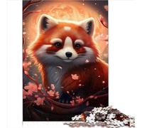 Puzzles Amusants de Panda Roux coloré pour Adultes, 1 000 pièces, Puzzle en Bois pour Adultes, 1 000 pièces avec Affiche Assortie et Feuille de Quiz, 1 000 pièces (50 x 75 cm)