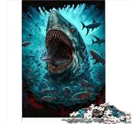 Puzzles Amusants Requin coloré 1000 pièces pour Adultes et Enfants, Planche recyclée de qualité supérieure pour Adultes et Enfants, Jeu éducatif, Jouet de défi 1000 pièces (26 x 38 cm)