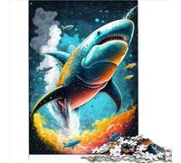 Puzzles Amusants Requin Forêt enchantée Puzzles pour Enfants Puzzle en Bois pour Adultes et Enfants apprenant Le Puzzle éducatif 300 pièces (40x28 cm)