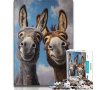 Puzzles Âne pour Adultes et Adolescents, Jouets éducatifs et éducatifs, Jeux familiaux avec Affiche et fiche de Questions-réponses (38x26cm)