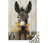 Puzzles Animaux âne 500 pièces Puzzles en Bois pour Adultes Adolescents Adolescent Homme Femme Cadeau 500 pièces (52x38cm)