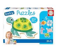 Puzzles Animaux Aquatiques - Educa - Lot De 5 Puzzles Progressifs De 3 À 5 Pièces