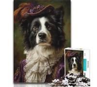 Puzzles Animaux Border Collie pour Adultes et Adolescents, Jeux éducatifs, décoration Murale Anti-Stress (75x50cm)