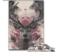 Puzzles Animaux Cerfs pour Adolescents, 1000 pièces, Jouets éducatifs et éducatifs, Jeux familiaux avec Affiche et fiche de Questions-réponses (26x38cm)