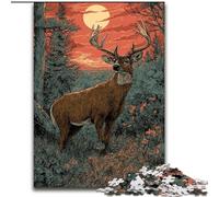 Puzzles Animaux Cerfs pour Adultes et Adolescents 1000 pièces, stimulent Le Cerveau, stimulent la Patience, stimulent l'imagination et stimulent la créativité (26x38cm)