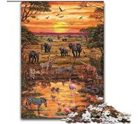Puzzles Animaux d'Afrique 1000 pièces pour Adultes et Adolescents, Jeu Stimulant, idéal comme Cadeau pour Toute la Famille (26x38cm)