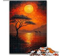 Puzzles Animaux d'Afrique pour Adolescents 1000 pièces, Jouets éducatifs et éducatifs, Jeux en Famille avec Affiche et fiche de Questions (50x75cm)