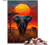 Puzzles Animaux d'Afrique pour Adultes et Adolescents, 1000 pièces, Jeu Stimulant et Familial avec Affiche et fiche de Questions-réponses (26x38cm)