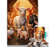 Puzzles Animaux de la Ferme 1000 pièces pour Adultes, Cadeaux, Vacances à la Maison, tuez Le Temps, Chaque pièce est Unique - Jeu Familial Stimulant (38x26cm)