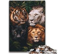 Puzzles Animaux de la Jungle pour Adultes et Ados 2000 Pièces, Jouets Éducatifs et Familiaux avec Affiche et Fiche de Questions (70X100cm)