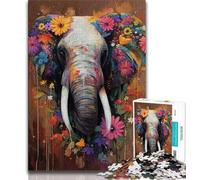 Puzzles Animaux éléphants 1000 pièces pour Adultes, Jeu éducatif et défi, idéal comme Cadeau pour Toute la Famille (38x26cm)