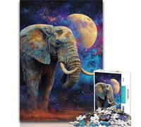 Puzzles Animaux éléphants 1000 pièces pour Adultes, Jeu Stimulant et Jeu Familial avec pièces entièrement emboîtables de Formes aléatoires 38x26cm