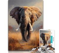 Puzzles Animaux éléphants pour Adultes et Adolescents, Puzzles Difficiles à compléter, mais Amusants et Humoristiques, Cadeau d'anniversaire, Cadeaux, Art Mural 38x26cm