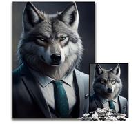 Puzzles Animaux en Costume de Loup pour Adultes Puzzles de 1000 pièces pour Adultes Casse-tête à Faire soi-même Stimulant pour Adolescents 26x38cm/10,23x14,96 Pouces