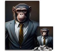Puzzles Animaux en Costume de Singe 1000 pièces pour Adultes, Puzzles Difficiles pour Adultes, activités Amusantes à la Maison, Cadeaux d'anniversaire, Cadeaux de Voyage 26x38cm