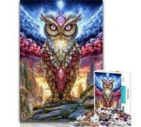 Puzzles Animaux fantastiques hiboux pour Adultes et Adolescents, 1 000 pièces, Jouets éducatifs et éducatifs pour la Famille, avec Affiche et fiche de Questions-réponses (50x75cm)