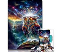 Puzzles Animaux fantastiques hiboux pour Adultes et Adolescents, 1000 pièces, Difficiles à compléter, mais Amusants et Humoristiques, avec Affiche et fiche de Questions-réponses Assorties (38x26cm)