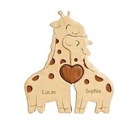 Puzzles Animaux - Figurines en Bois Décoration D'Intérieur,Puzzle Décoratif Famille Girafe | pour Adultes Décoration Intérieure Salon Bureau