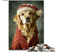 Puzzles Animaux Golden Retriever pour Adolescents 1000 pièces, pour Les 14 Ans et Plus, Jeux de réflexion en Famille, Cadeaux d'anniversaire de Noël (26x38cm)