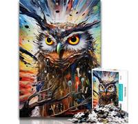 Puzzles Animaux Hibou 1000 pièces pour Adultes et Adolescents, Jeu éducatif pour Anniversaire, Noël pour Les Enfants de 14 Ans et Plus 26x38cm