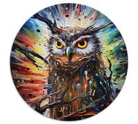 Puzzles Animaux hiboux pour 1000 pièces Puzzle Rond de 1000 pièces Idéal pour Les Amoureux, Cadeau Parfait pour Noël, Le Nouvel an, la Saint-Valentin (67,5x67,5cm)