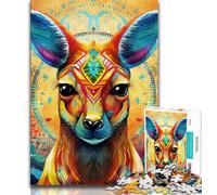 Puzzles Animaux kangourous pour Adultes et Adolescents, Aidez Le Cerveau à exercer des Jouets addictifs pour cultiver la Patience, Excellent Cadeau 38x52cm