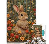 Puzzles Animaux Lapin 1000 pièces pour Adultes, Difficiles à compléter mais Amusants et Humoristiques, décoration d'intérieur et Cadeaux Uniques 38x26cm