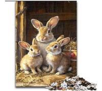 Puzzles Animaux Lapins 1000 pièces pour Adolescents, Difficiles à réaliser, mais Amusants et Humoristiques Cadeau d'anniversaire, décoration Murale (26x38cm)