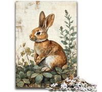 Puzzles Animaux Lapins pour Adolescents 1000 pièces, Difficiles à compléter mais Amusants et Humoristiques avec Affiche et fiche de Questions-réponses (50x75cm)