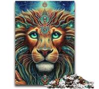 Puzzles Animaux Lion Art pour Adultes 1000 pièces, Anti-Stress, défi Difficile pour la décoration de la Maison pour 14+ 26X38CM