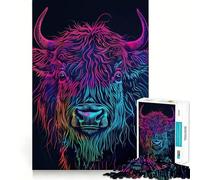 Puzzles Animaux néon 1000 pièces Développe la mémoire,Amusant,qualité Professionnelle, pour stimuler l'esprit (38x52cm)