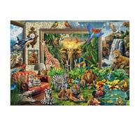 Puzzles animaux pour adultes 1000 pièces Nature, puzzle amusant de la jungle amazonienne, oiseau, papillon, éléphant, tigre