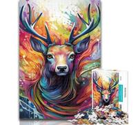 Puzzles Animaux Rennes 1000 pièces pour Adultes, Jeux éducatifs, décoration d'intérieur, Cadeaux pour Toute la Famille 26x38cm