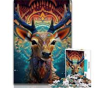 Puzzles Animaux Rennes pour Adultes 1000 pièces, aident Le Cerveau à exercer des Jouets addictifs pour cultiver la Patience, adaptés aux Couples 50x75cm