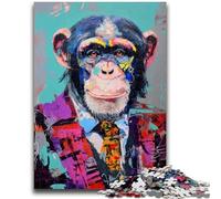 Puzzles Animaux singes 1000 pièces pour Adolescents, Anti-Stress, défi Difficile, à Offrir en Cadeau à Toute la Famille (38x26cm)