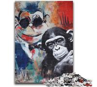 Puzzles Animaux singes 1000 pièces pour Adolescents, Anti-Stress, défi Difficile, à Offrir en Cadeau à Toute la Famille (38x26cm)