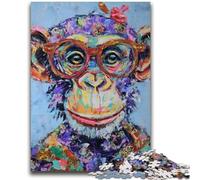 Puzzles Animaux singes pour Adolescents, 1 000 pièces, Jeu de réflexion, décoration Murale, Cadeaux d'anniversaire et de Noël Uniques (38x26cm)