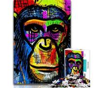 Puzzles Animaux singes pour Adolescents, Jeux stimulants, Chaque pièce est Unique - Jeu Familial Stimulant et Amusant 38x26cm