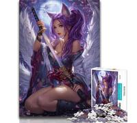 Puzzles Anime Fox Girl pour Adultes et Adolescents, Aidez Le Cerveau à exercer des Jouets addictifs pour cultiver la Patience, Excellent Cadeau 38x26cm