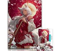 Puzzles Anime Fox Girl pour Adultes et Adolescents, Jeux éducatifs, décoration Murale Anti-Stress (38x26cm)