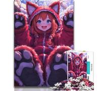 Puzzles Anime Red Panda Girl pour Adultes et Adolescents, 1 000 pièces, Anti-Stress, pour Passer Le Temps à la Maison, avec Affiche et fiche de Questions-réponses Assorties (38x26cm)